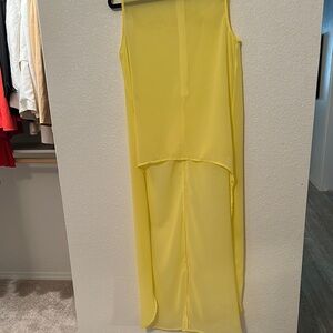 Yellow High-Low Sleeveless Cocktail Dress